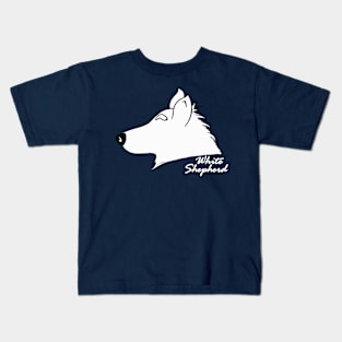 White Shepherd silhouette Kids T-Shirt